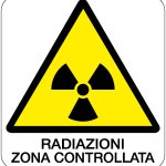CARTELLO IN ALLUMINIO FORMATO MM 330X350 RADIAZIONI ZONA CONTROLLATA (149B)