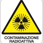 CARTELLO IN ALLUMINIO FORMATO MM 330X350 CONTAMINAZIONE RADIOATTIVA (150B)