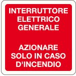 INTERRUTTORE ELETTRICO GENERALE USARE SOLO IN CASO D'INCENDIO (1605)