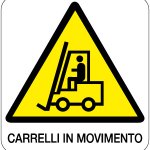 CARTELLO IN ALLUMINIO FORMATO MM 330X350 CARRELLI IN MOVIMENTO (173B)