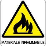 CARTELLO IN ALLUMINIO FORMATO MM 330X350 MATERIALIE INFIAMMABILE (180B)