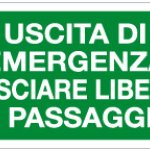 USCITA EMERGENZA LASCIARE LIBERO IL PASSAGGIO RETTANGOLARE  (1816)