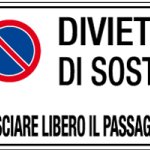 CARTELLO IN ALLUMINIO FORMATO MM 300X200 DIVIETO SOSTA LASC LIBERO PASS (1948A)