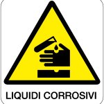 CARTELLO IN ALLUMINIO FORMATO MM 330X350 LIQUIDI CORROSIVI (203B)