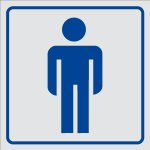 ETICHETTA AUTOADESIVA LATO MM 165 PITTOGRAMMA TOILETTE UOMO (2100)