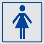 ETICHETTA AUTOADESIVA LATO MM 165 PITTOGRAMMA TOILETTE DONNA (2102)