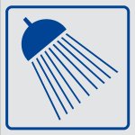 ETICHETTA AUTOADESIVA LATO MM 165 PITTOGRAMMA DOCCIA (2112)