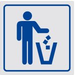 ETICHETTA AUTOADESIVA LATO MM 165 CESTINO DEI RIFIUTI (2123)