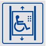 ETICHETTA AUTOADESIVA LATO MM 165 ASCENSORE DISABILI (2127)