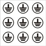 FOGLIO DISTRIBUTORE FORMATO MM 125X125 DA 9 ETICHETTE SIMBOLO TERRA TONDO (2331)