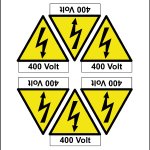 FOGLIO DISTRIBUTORE FORMATO MM 165X175 DA 6 ETICHETTE PITTOGRAMMA FOLGORE+400 VOLT (2347)