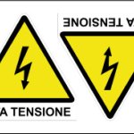 Foglio Distributore Formato Mm 250x175 Da 2 Et. Pittogramma Folgore+Alta Tens