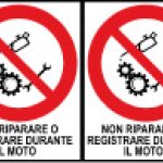FOGLIO DISTRIBUTORE FORMATO MM 250X80 DA 4 ETICHETTE NON RIPAR REGIS DURANTE MOTO (2373)