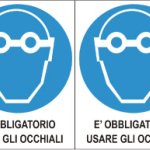 FOGLIO DISTRIBUTORE FORMATO MM 250X160 DA 2 ETICHETTE OBBLIGATORIO USARE OCCHIALI (M0042386)