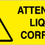 ATTENZIONE LIQUIDI CORROSIVI RETTANGOLARE (340)
