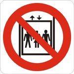 PITTOGRAMMA VIETATO TRASPORTARE PERSONE MONTACARICHI (520)