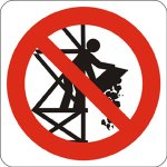 PITTOGRAMMA VIETATO GETTARE MATERIALI DAI PONTEGGI (523)