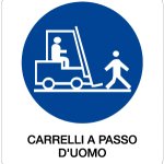 CARTELLO IN ALLUMINIO FORMATO MM 330X350 CARRELLI A PASSO D'UOMO (955B)
