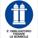 CARTELLO IN ALLUMINIO FORMATO MM 330X350 E' OBBL FISSARE LE BOMBOLE (959B)