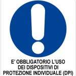 CARTELLO IN ALLUMINIO FORMATO MM 330X350 OBBLIGATORIA USO D.P.I. (974B)