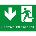 USCITA DI EMERGENZA BASSO ORIZZONTALE (CON TESTO) NORMA UNI EN ISO 7010 (E0011760)