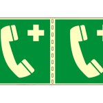 TELEFONO DI EMERGENZA VERTICALE (CON TESTO) FOTOLUMINESCENTE BIFACCIALE NORMA UNI EN ISO 7010 (E004LB1788)