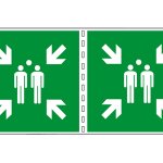 PUNTO DI RITROVO VERTICALE (CON TESTO) BIFACCIALE NORMA UNI EN ISO 7010 (E007B1775)