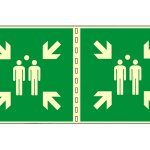 PUNTO DI RITROVO FOTOLUMINESCENTE BIFACCIALE NORMA UNI EN ISO 7010 (E007LB1724)