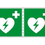 DEFIBRILLATORE VERTICALE (CON TESTO) BIFACCIALE NORMA UNI EN ISO 7010 (E010B1782)