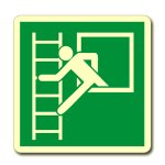 CARTELLO IN ALLUMINIO LATO MM 250 LUMINESCENTE PITTOGRAMMA FINESTRA EMERG CON SCALA (E016L1746B)