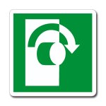 GIRARE LA MANIGLIA IN SENSO ORARIO VERTICALE (CON TESTO) NORMA UNI EN ISO 7010 (E0191796)