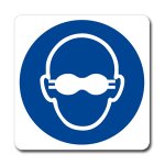 INDOSSARE OCCHIALI CON LENTI OPACHE (CON TESTO) NORMA UNI EN ISO 7010 (M0071063)