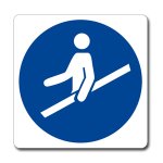 OBBLIGATORIO USARE IL CORRIMANO NORMA UNI EN ISO 7010 (M012933)