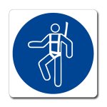 OBBLIGATORIO INDOSSARE L'IMBRACATURA DI SICUREZZA NORMA UNI EN ISO 7010 (M018902)