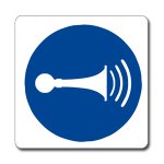 AZIONARE L'AVVISATORE ACUSITICO (CON TESTO) NORMA UNI EN ISO 7010 (M0291074)