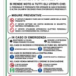 CARTELLO IN ALLUMINIO FORMATO MM 330X500 NORME COMPORTAMENTO IN CASO EMERGENZA (MS1209B)