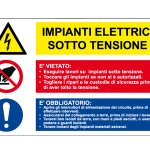 CARTELLO IN ALLUMINIO FORMATO MM 500X330 MULTISIMBOLO IMP.ELETT.SOTTO T (MS1263B)