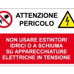 CARTELLO IN ALLUMINIO FORMATO MM 500X330 MULTISIMBOLO ATTENZIONE PERIC NON ESTINT (MS1267)