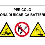 PERICOLO ZONA DI RICARICA BATTERIE NORMA UNI EN ISO 7010 (MS1280)