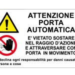 CARTELLO IN ALLUMINIO FORMATO MM 300X200 PORTA AUTOMATICA (MS1358A)