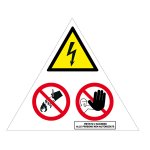 CARTELLO IN ALLUMINIO LATO MM 350 MULTISIMBOLO FOLGORE NON ACQUA (MS1387)