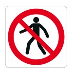 VIETATO IL TRANSITO AI PEDONI (CON TESTO) NORMA UNI EN ISO 7010 (P004701)