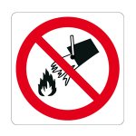 NON USARE ACQUA PER SPEGNERE INCENDI (CON TESTO)  NORMA UNI EN ISO 7010 (P011749)