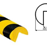 PARACOLPI POLIURETANO TIPO A GIALLO NERO C/BIADESIVO (PCE521A)