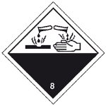 ETICHETTA AUTOADESIVA CORROSIVI CLASSE 8 (PPA6116)