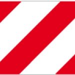 PELLICOLA AUTOADESIVA RIFRANGENTE STRISCE BIANCO/ROSSO DES.MM 450X150 (PPRD455BR)