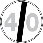 DISCO LAMIERA SCATOLATO RIFRANGENTE CLASSE 1 MM 600 - FINE LIMITE VELOCITA' 40KM/H (STL1714N)