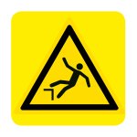 PERICOLO CADUTA CON DISLIVELLO NORMA UNI EN ISO 7010 (W008035)