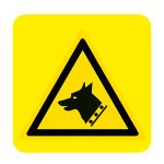 ATTENTI AL CANE (CON TESTO) NORMA UNI EN ISO 7010 (W013476)