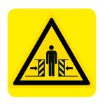 PERICOLO DI SCHIACCIAMENTO (CON TESTO) NORMA UNI EN ISO 7010 (W019478)